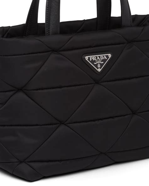 prada nylon tote bag size|prada padded nylon shoulder bag.